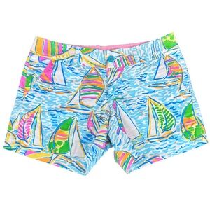 Lilly Pulitzer Adie Short You Gotta Regatta Colorful Sailboat Summer Size 4